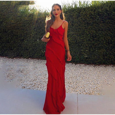 Olivia | Elegantes Maxikleid mit Rüschen