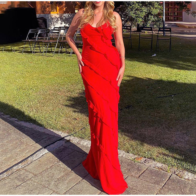 Olivia | Elegantes Maxikleid mit Rüschen
