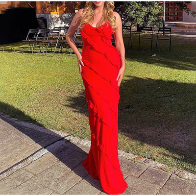 Olivia | Elegantes Maxikleid mit Rüschen