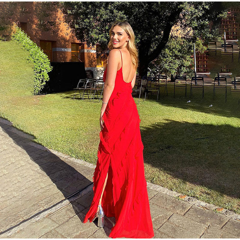 Olivia | Elegantes Maxikleid mit Rüschen