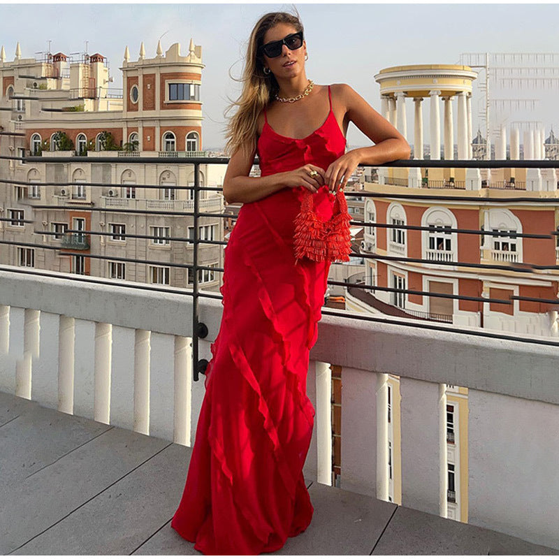 Olivia | Elegantes Maxikleid mit Rüschen