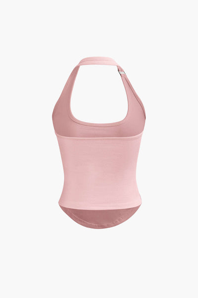 Halter Tank Top mit Geschwungenem Saum