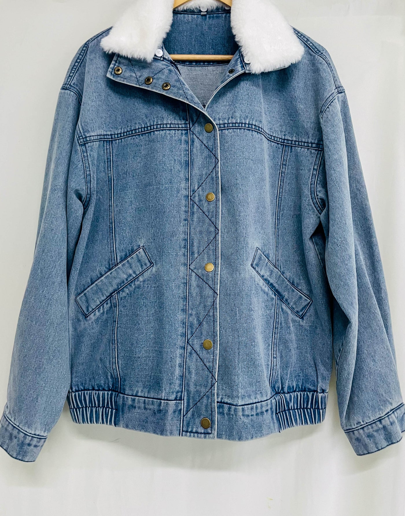 Jessike | Oversize Denimjacke mit Fleecekragen für Damen