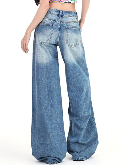 Vintage Gewaschene Niedrigem Bund Boyfriend Jeans