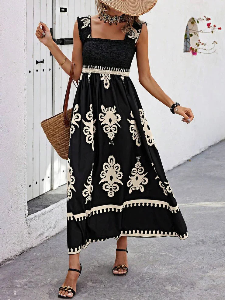 Ashley – ärmelloses maxikleid mit coolem print