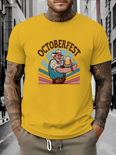 Pablew | Herren-T-Shirt mit Rundhalsausschnitt und Oktoberfest-Print