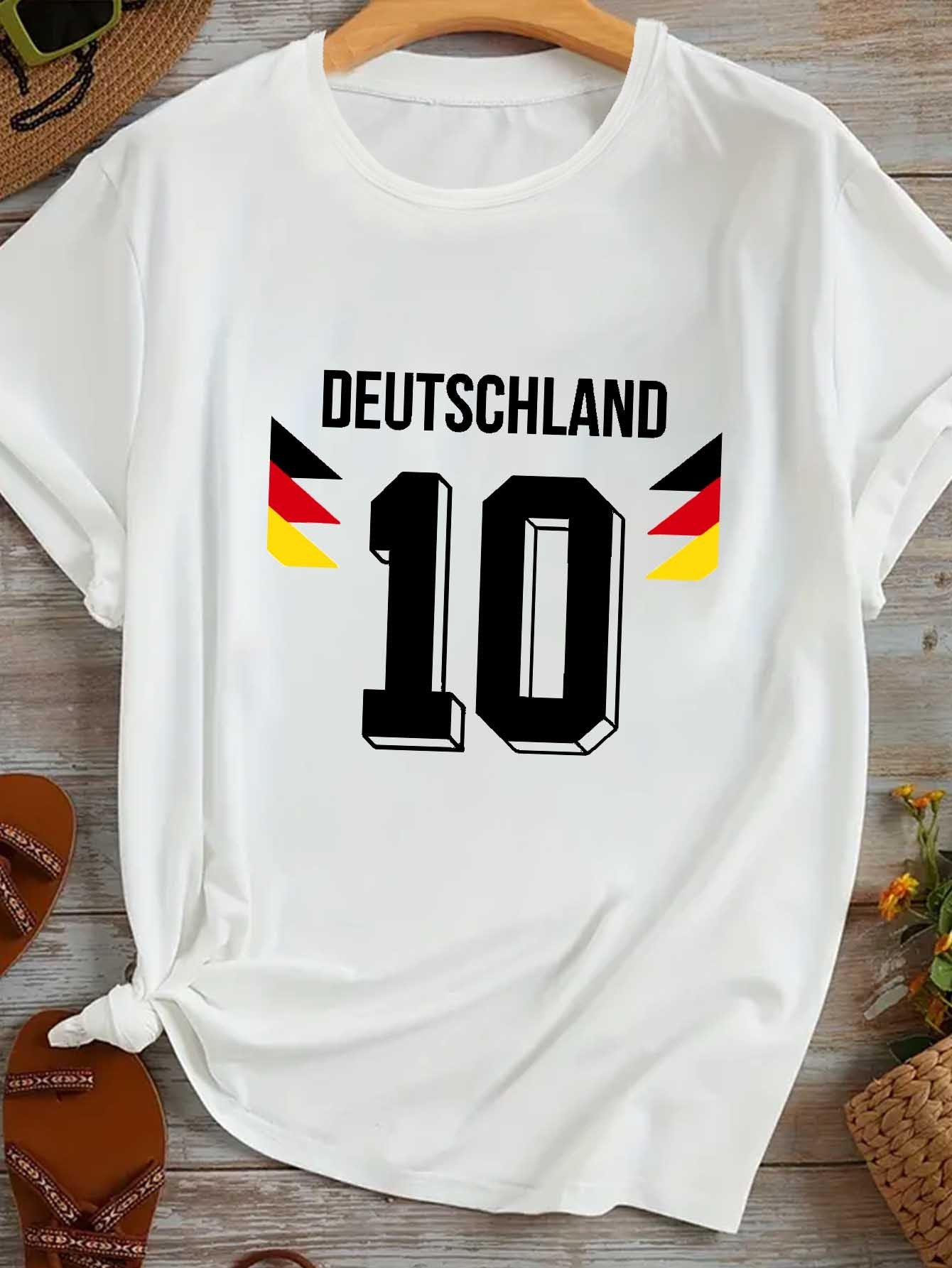 Vyline | Damen-Fußballtrikot mit Rundhalsausschnitt und deutscher Flagge zur EM 2024