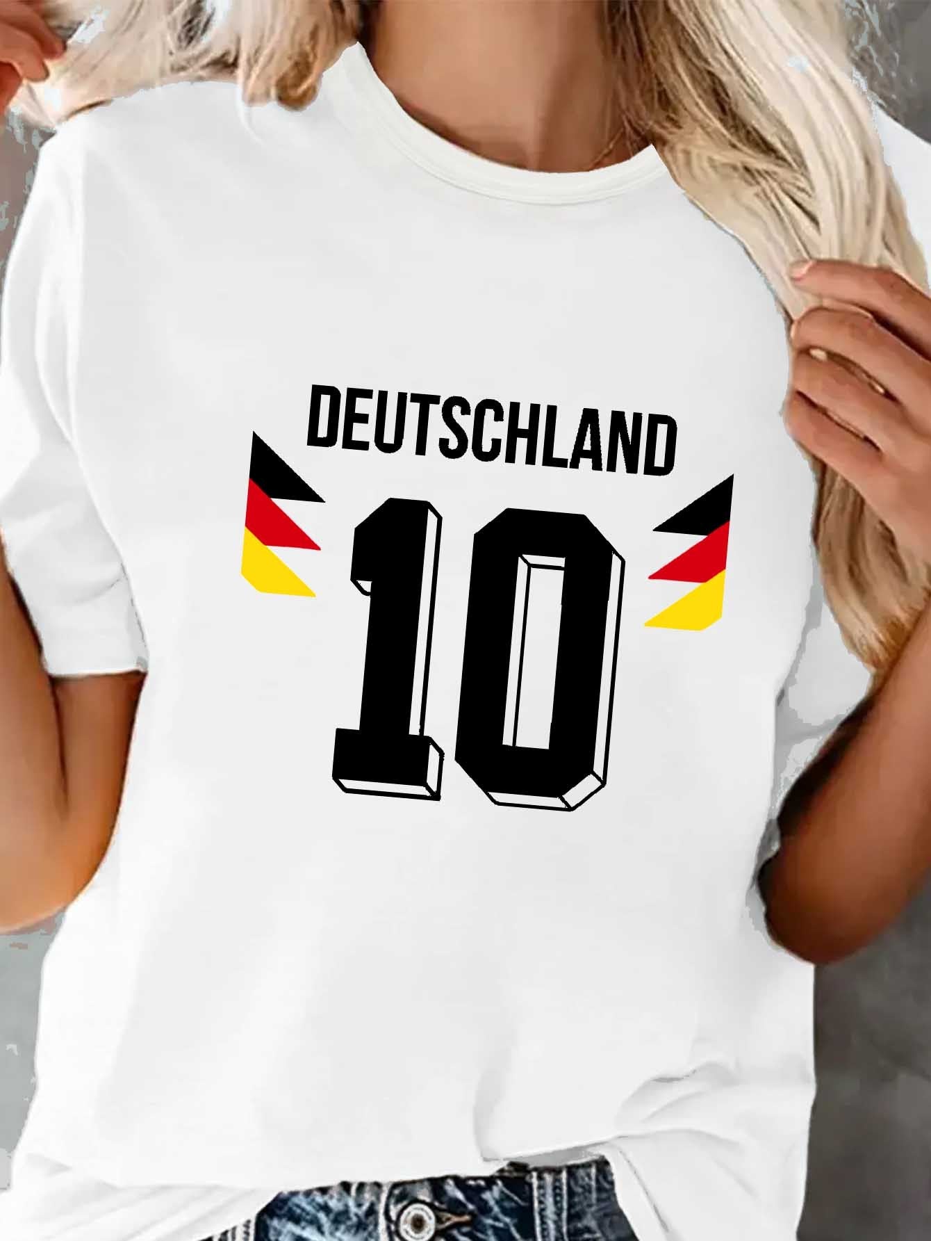 Vyline | Damen-Fußballtrikot mit Rundhalsausschnitt und deutscher Flagge zur EM 2024