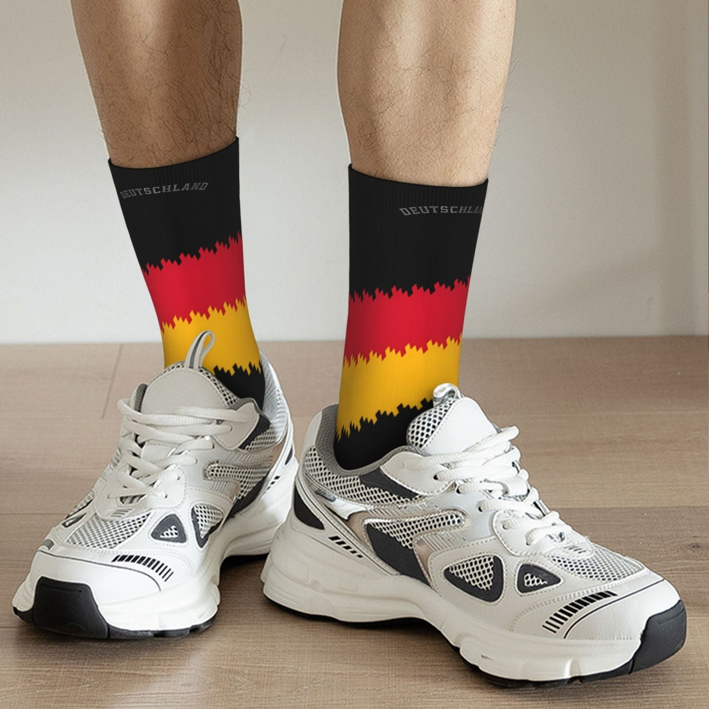 Gene | Paar Fußballsocken für Herren mit Deutschlandflaggenmuster für die EM 2024