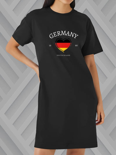 Indie | T-Shirt mit DEUTSCHLAND-Print für Damen, Fußball-Kleid für die EM 2024