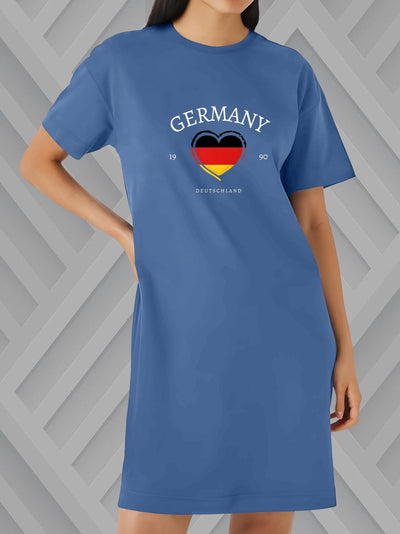 Indie | T-Shirt mit DEUTSCHLAND-Print für Damen, Fußball-Kleid für die EM 2024