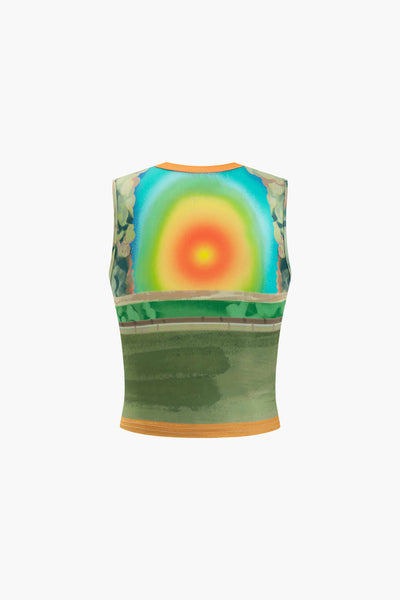 Retro Statue Druck Tank Top