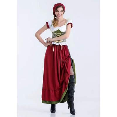 Karinavi | Damen Langes Oktoberfest Dirndl Kleid | 2024