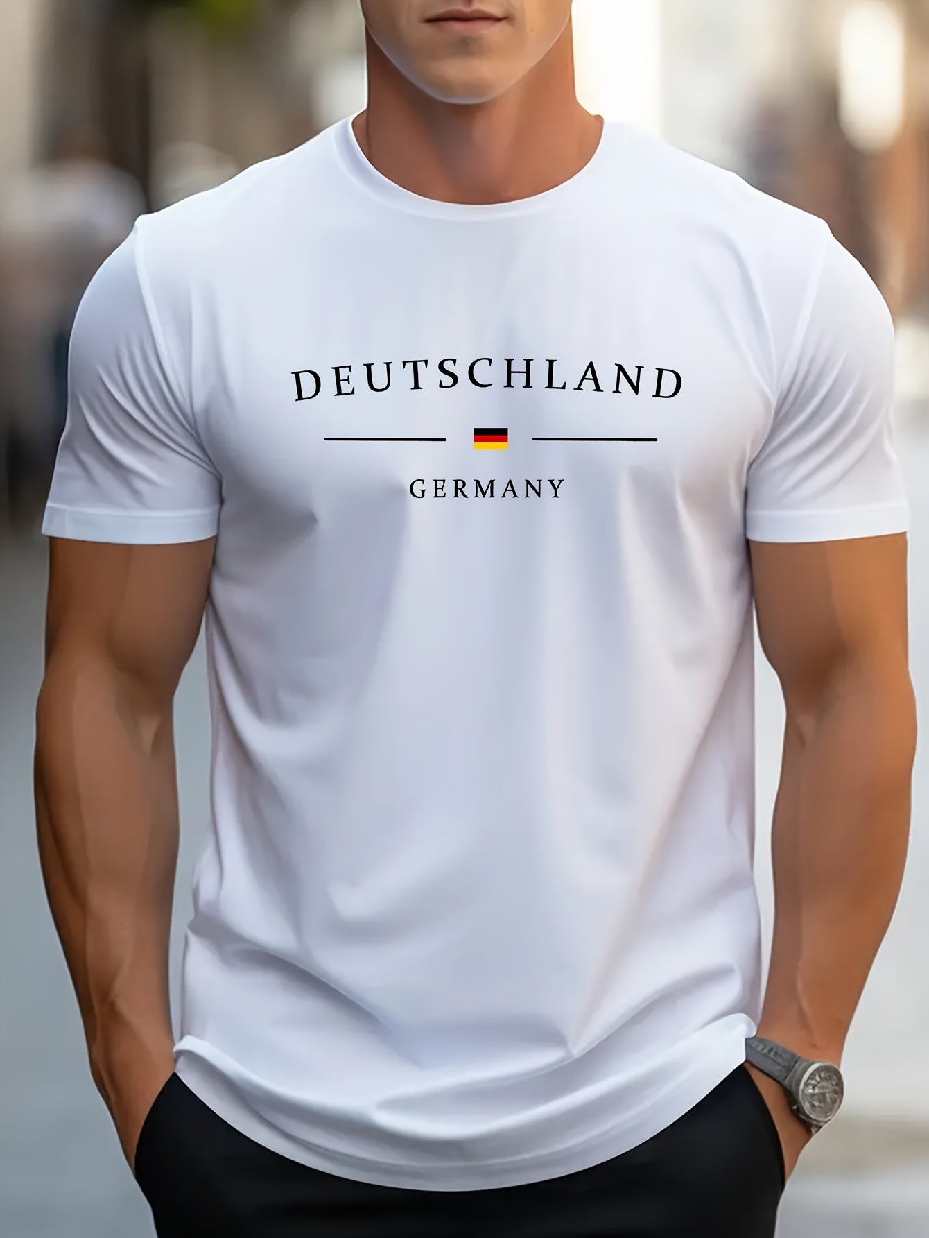 Alen | Deutschland Fußballtrikot für Herren mit kreativem Aufdruck und originellem EM-2024-Motiv