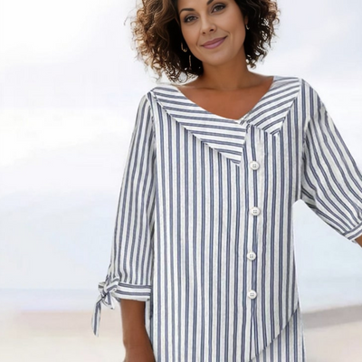 Helein | Damen Stylische Bluse | Knopf Daunen