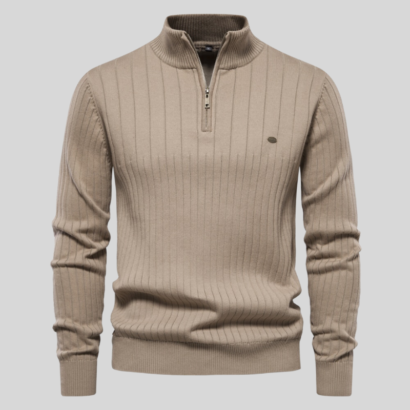 Alres | Muscle Fit Lässiger Rippenpullover