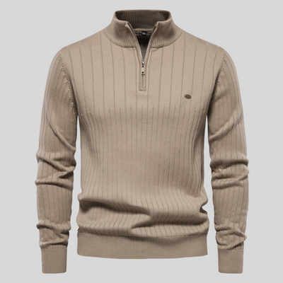 Alres | Muscle Fit Lässiger Rippenpullover