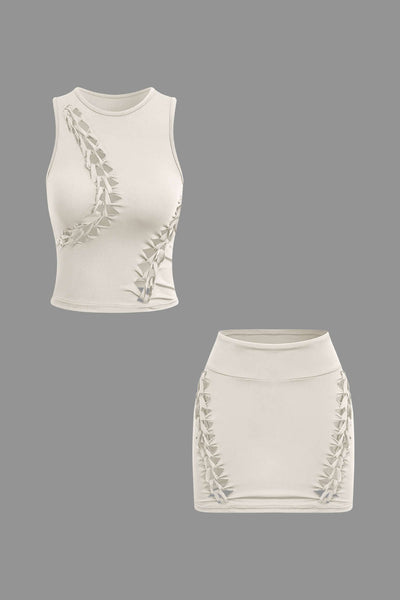 Geflochtenen Cut Outs Tanktop & Rock Set