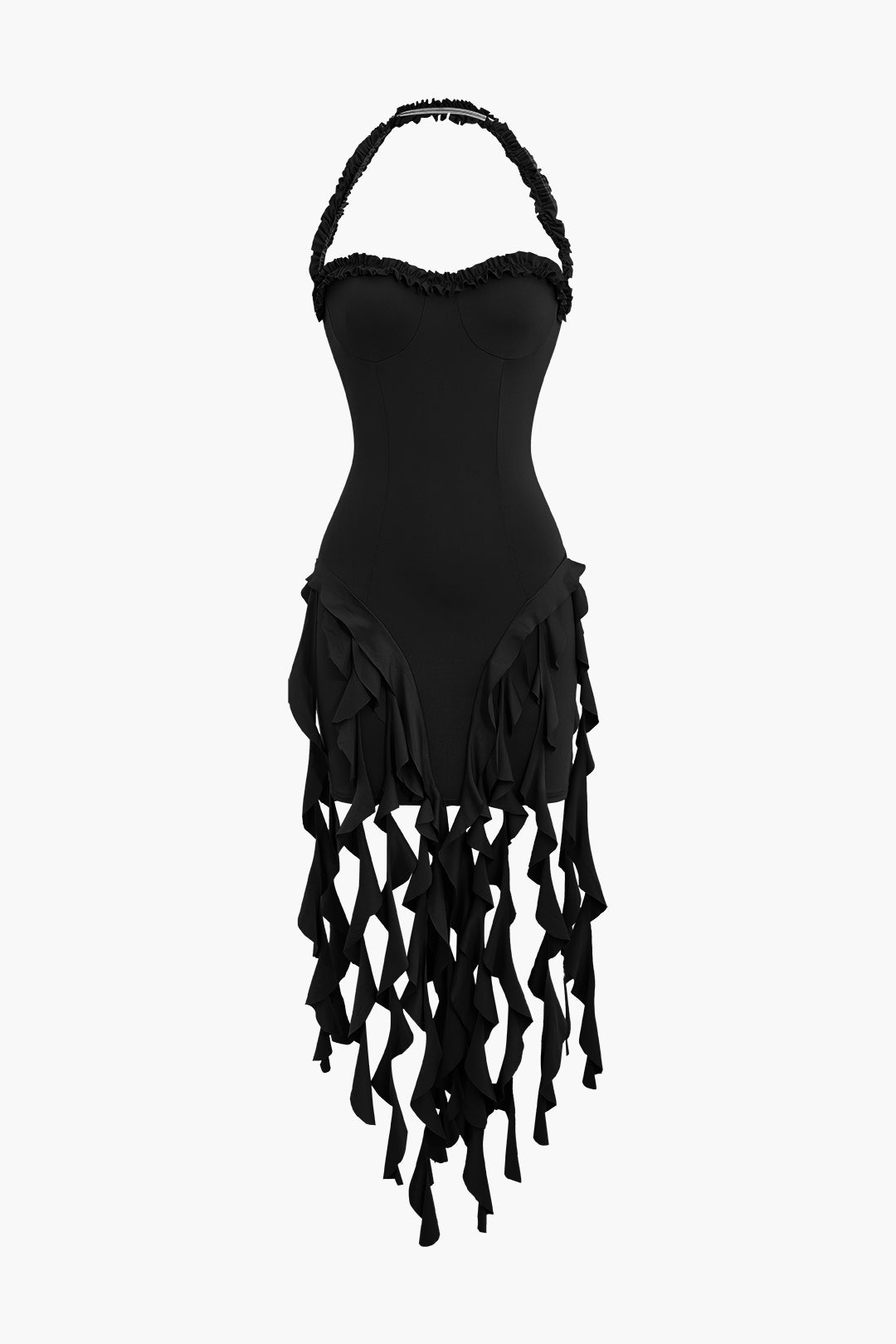 Rüschenquasten Halter Bustier Minikleid