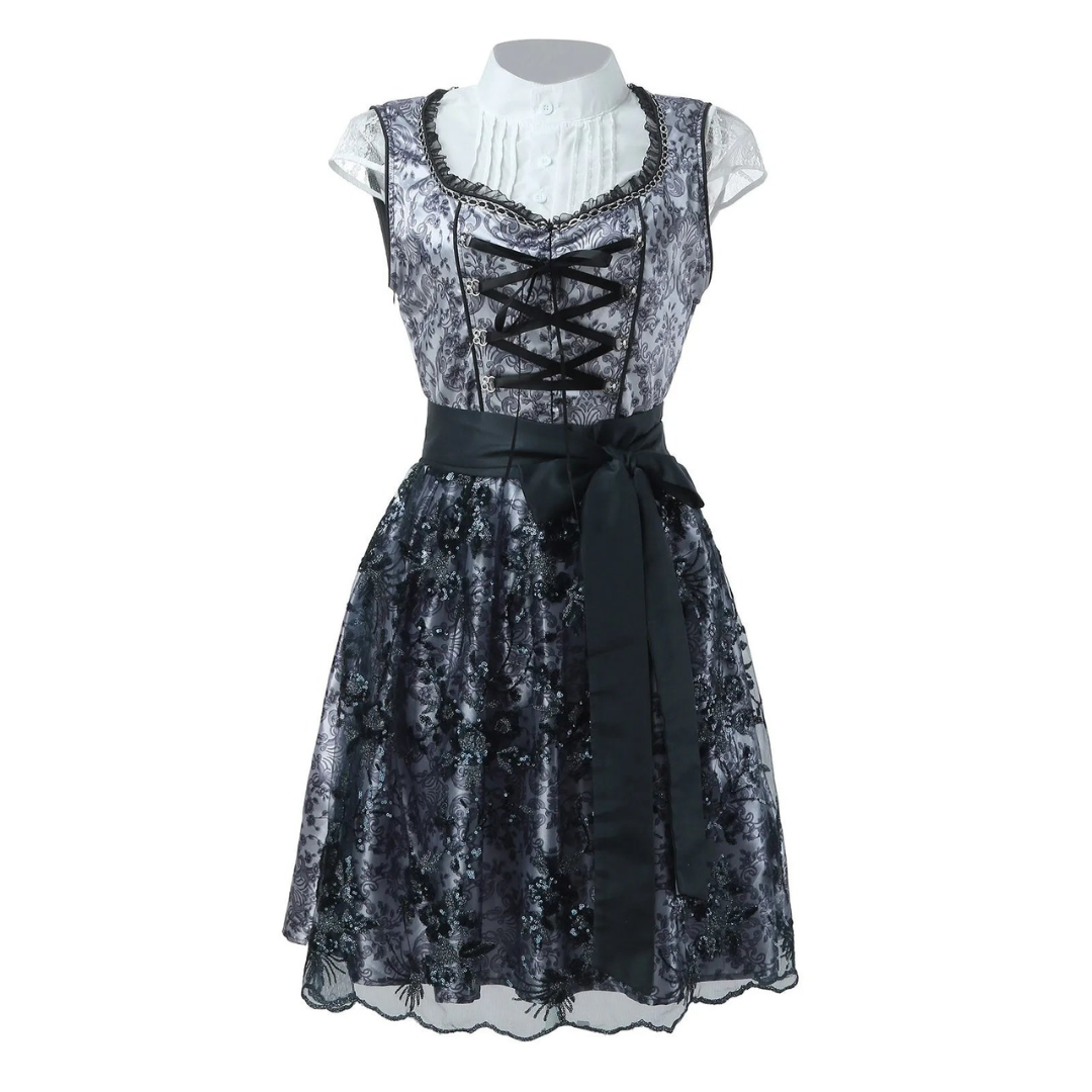 Birgitioyen | Damen Schwarz Oktoberfest Dirndl Kleid | 2024