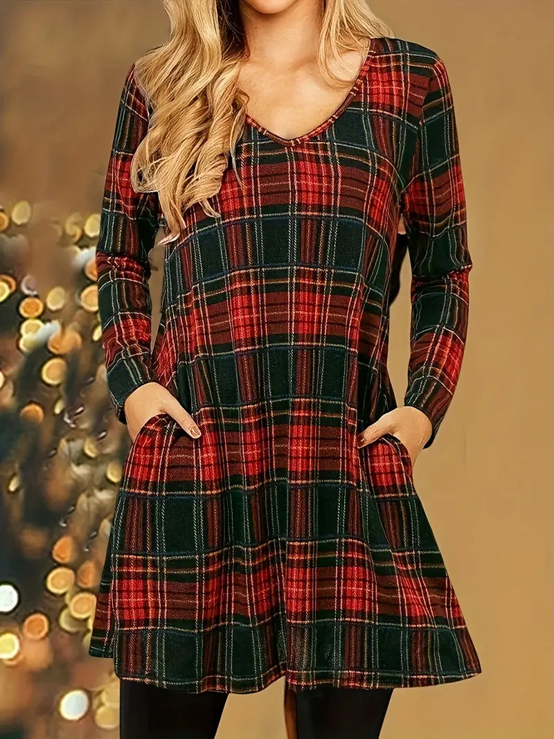 Sabineina | Damen Plaid Kleid | Mini