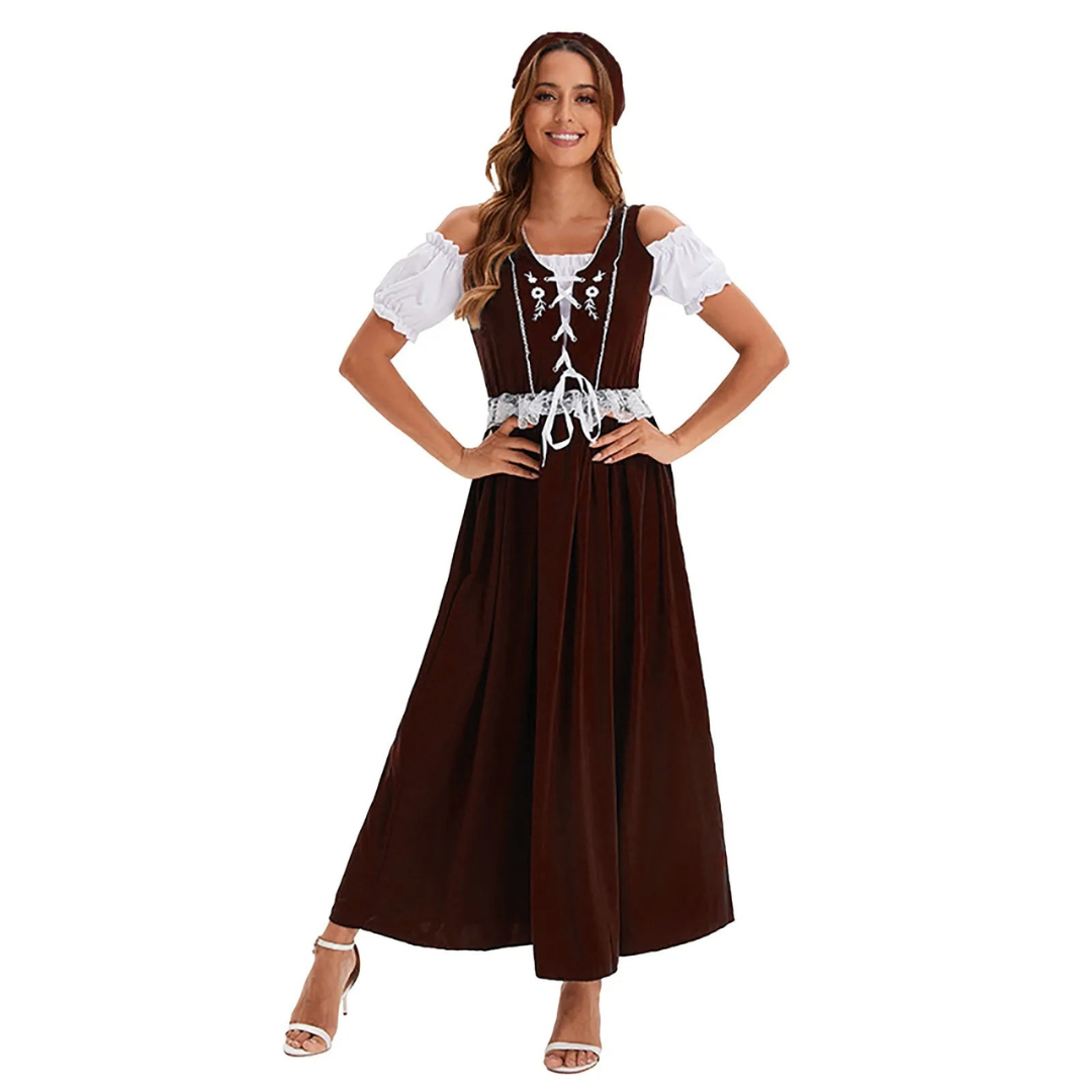 Malina | Damen Lange Oktoberfest Dirndl Kleid | 2024