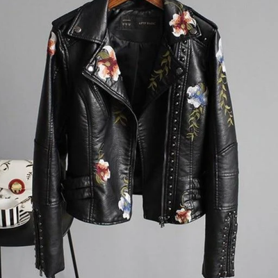 Aennel | Damen Motorrad Jacke | Blumen