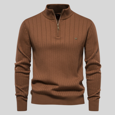 Alres | Muscle Fit Lässiger Rippenpullover
