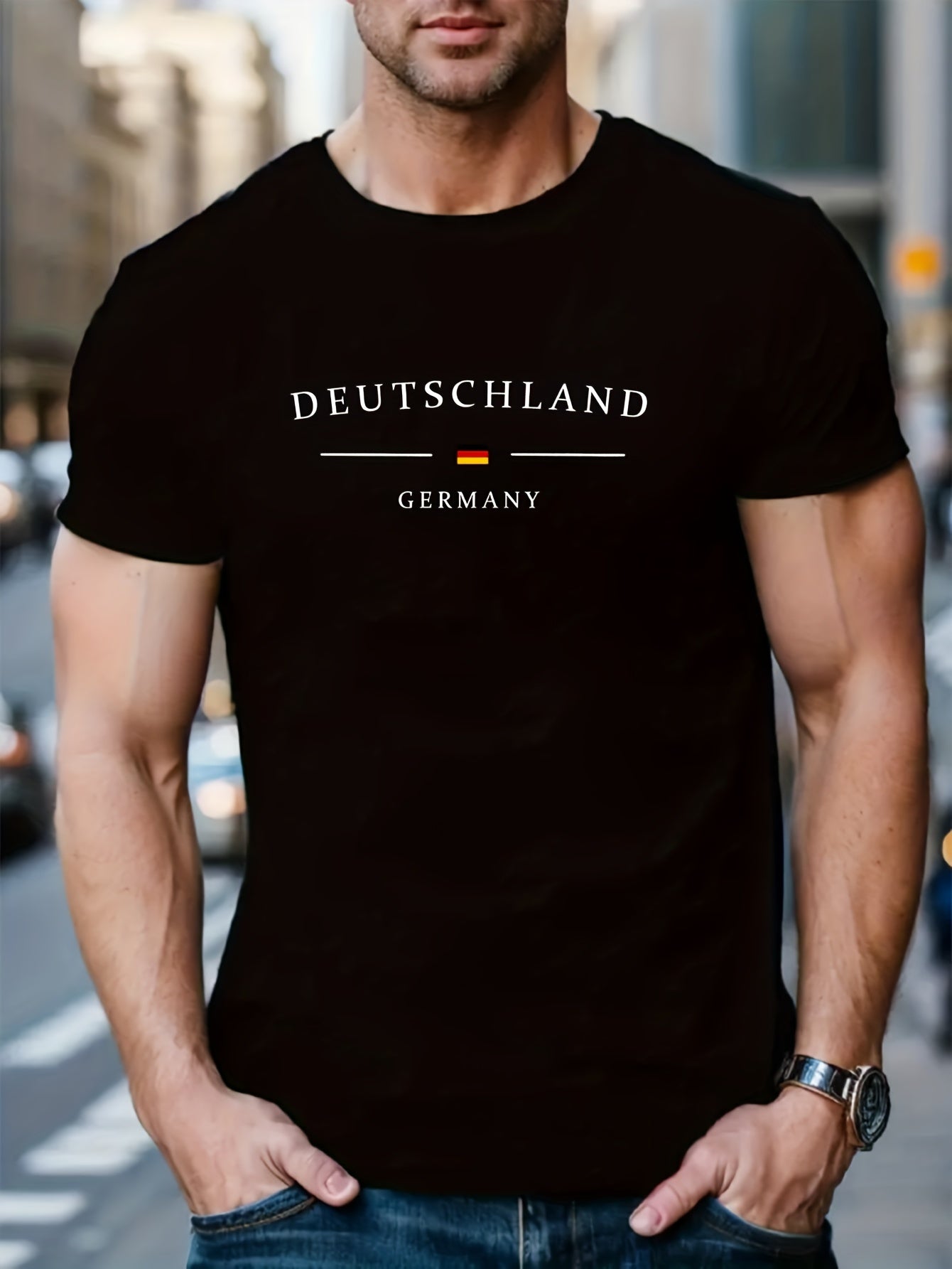 Alen | Deutschland Fußballtrikot für Herren mit kreativem Aufdruck und originellem EM-2024-Motiv