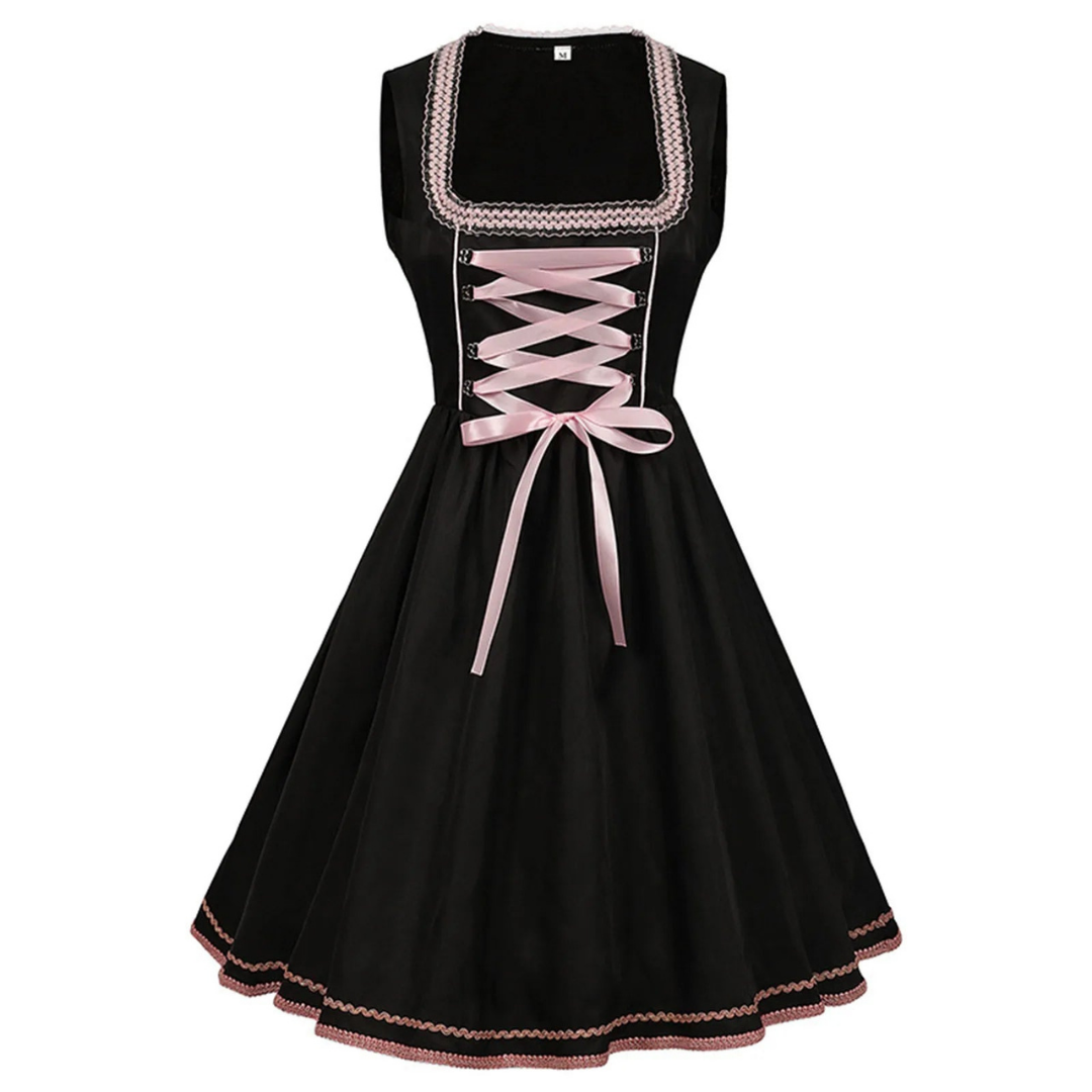 Fannyal | Damen Schwarz Oktoberfest Dirndl Kleid | 2024