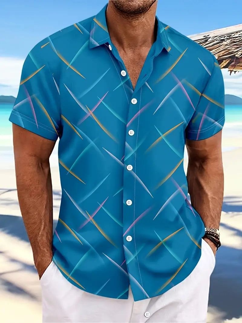 Ryan – kurzärmliges button-down-hemd mit modischem print für den sommer