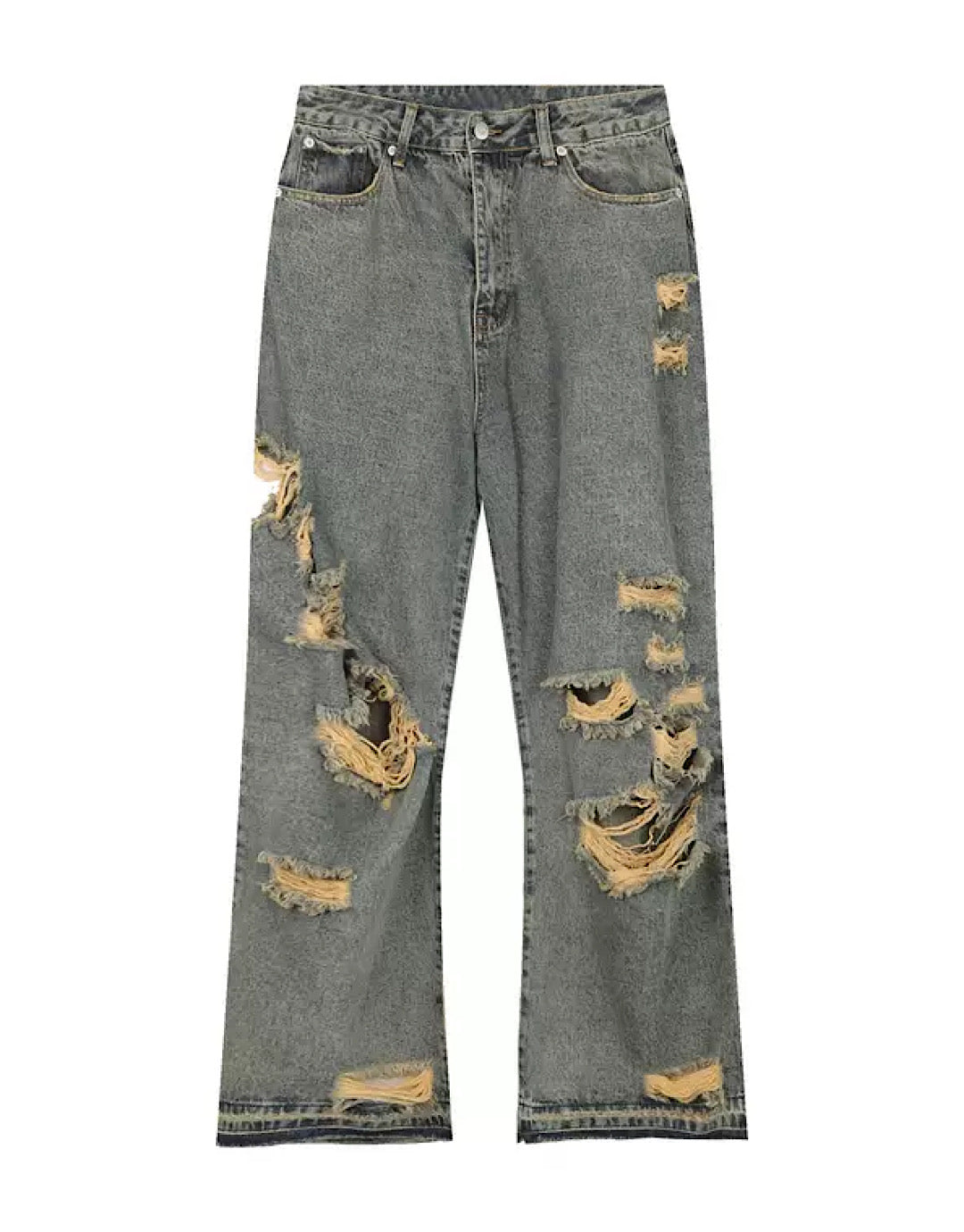 Punk Herren Damage Baggy Jeans