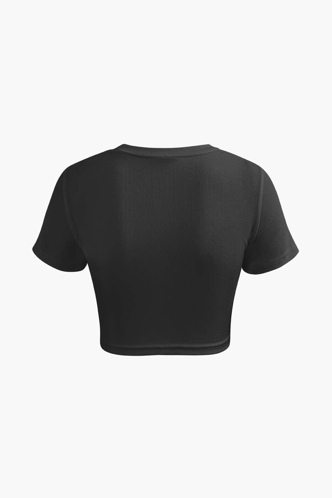 Einfarbiges Crop Top mit Verdrehtem Saum