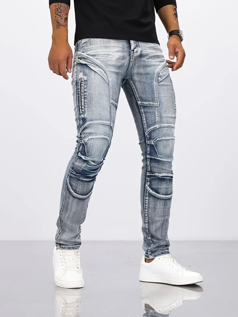 Liam – lässige skinny-bikerjeans für herren