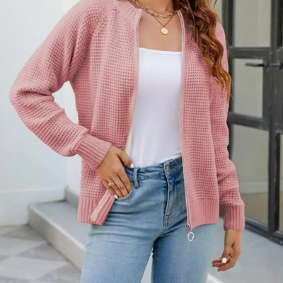 Nataschan | Damen Strickjacke Mit Reißverschluss | Bequeme