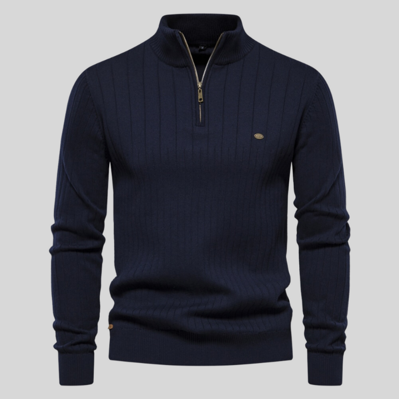 Alres | Muscle Fit Lässiger Rippenpullover