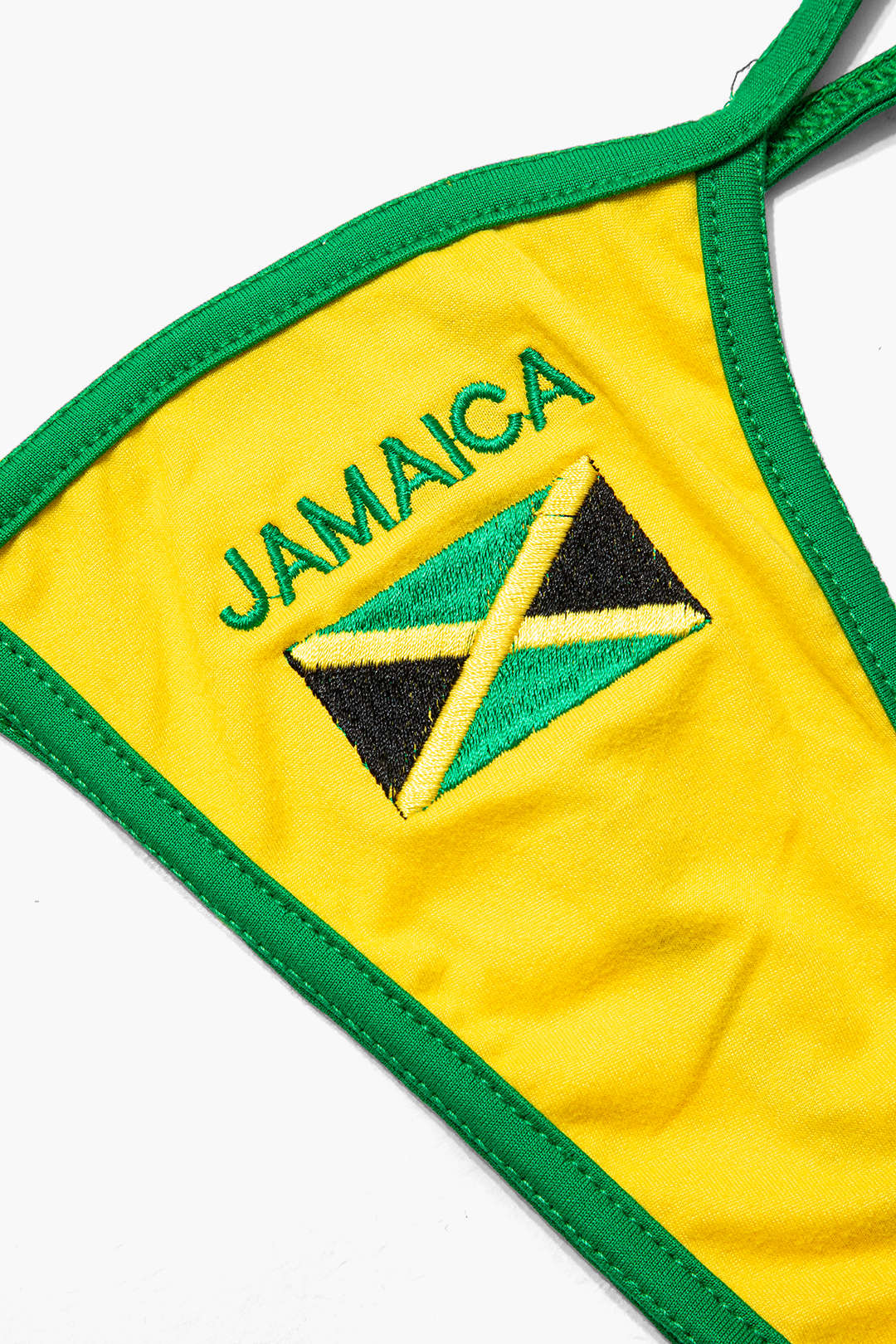 Kontrastierendes Vintage JAMAICA Stickerei Bikini Set