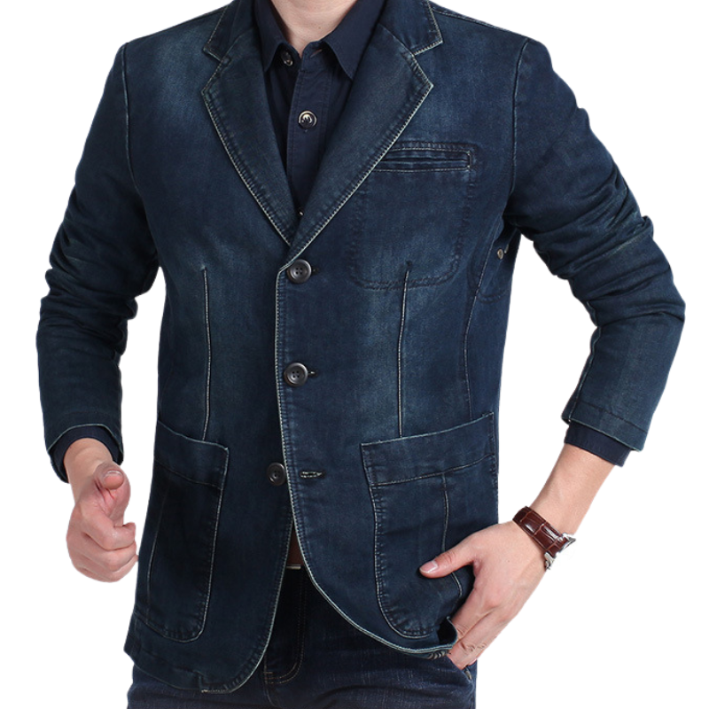 Ervin | Herren Denim Baumwolle Blazerjacke