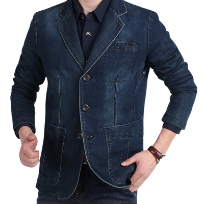 Ervin | Herren Denim Baumwolle Blazerjacke