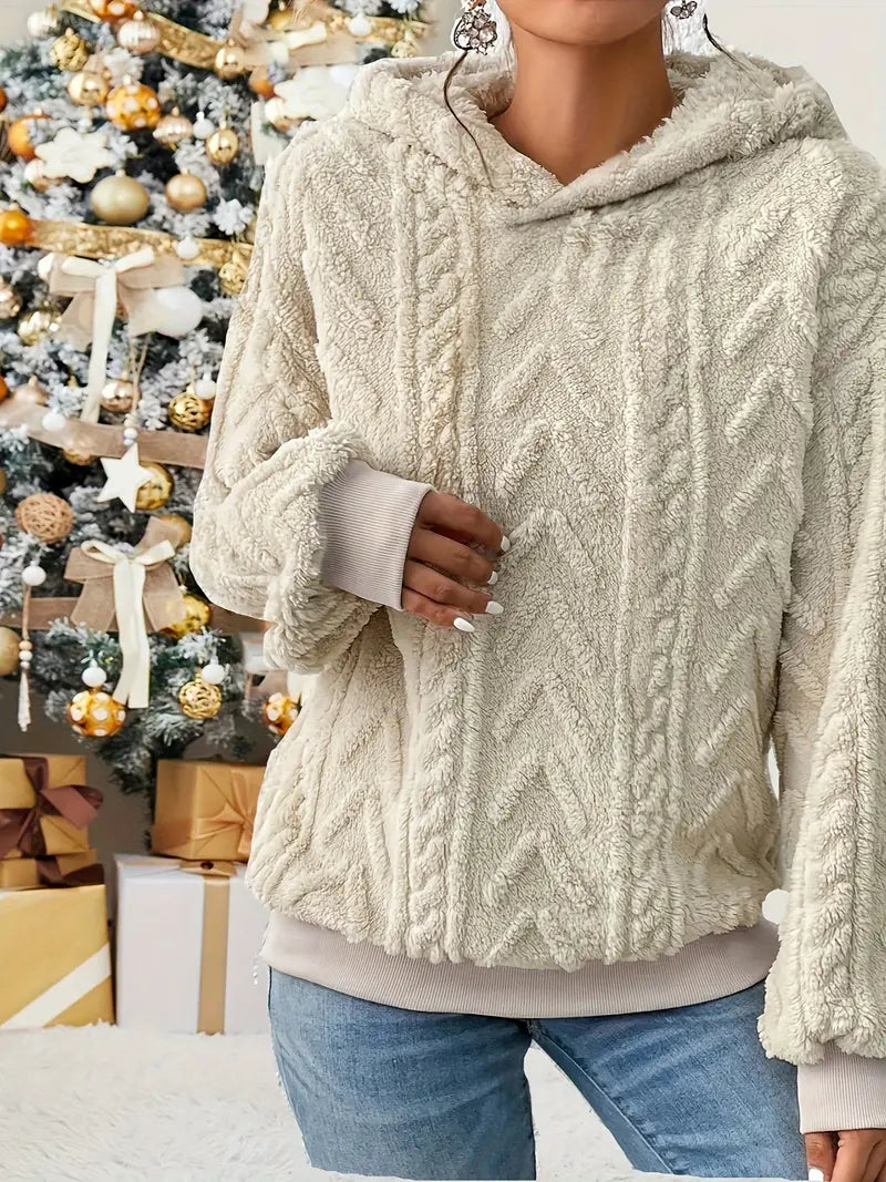 Irelissa | Kapuzenpullover mit Samt-Touch - Weiches strukturiertes Plüsch-Sweatshirt für lässige Tage