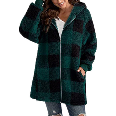 Christina | Damen Plaid Jacke | Kapuze