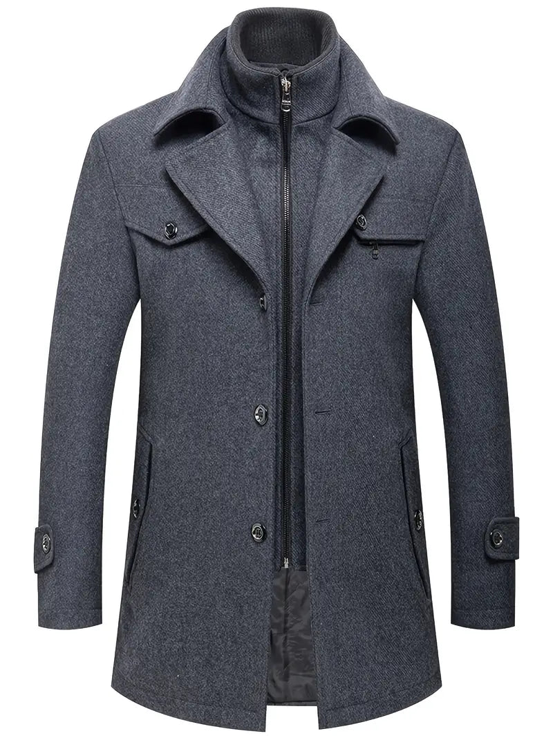 Jacea | Herren Winter Lang Trench Mantel