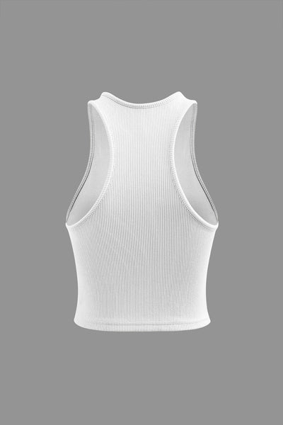 Rippenstrick Tank Top mit Nahtdetail