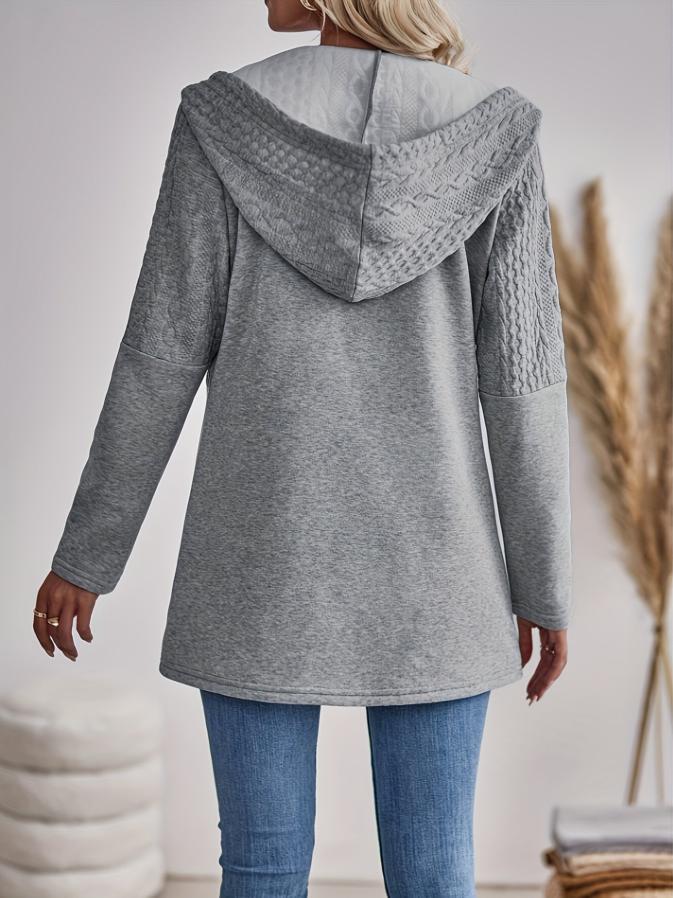 50% RABAT | Tivindra™ | Damen Kapuzenjacke mit Reißverschluss in Hellgrau