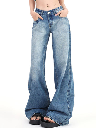 Vintage Gewaschene Niedrigem Bund Boyfriend Jeans