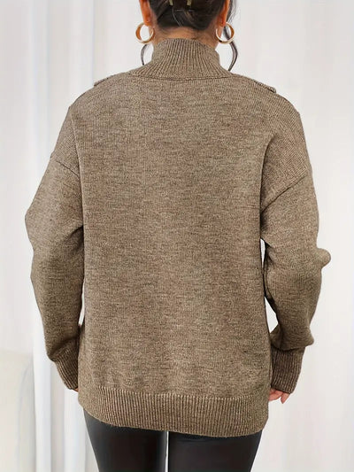 Dreimara | Schicker, kuscheliger Rollkragenpullover mit kalten Schultern