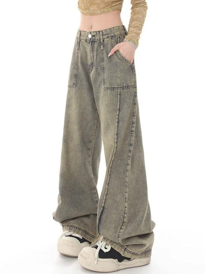 Punk Distressed Verblasste Effekt Spleiß Boyfriend Jeans