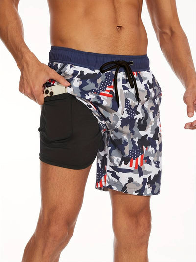 Lawrencius | Herren Strandshorts mit Innenshorts