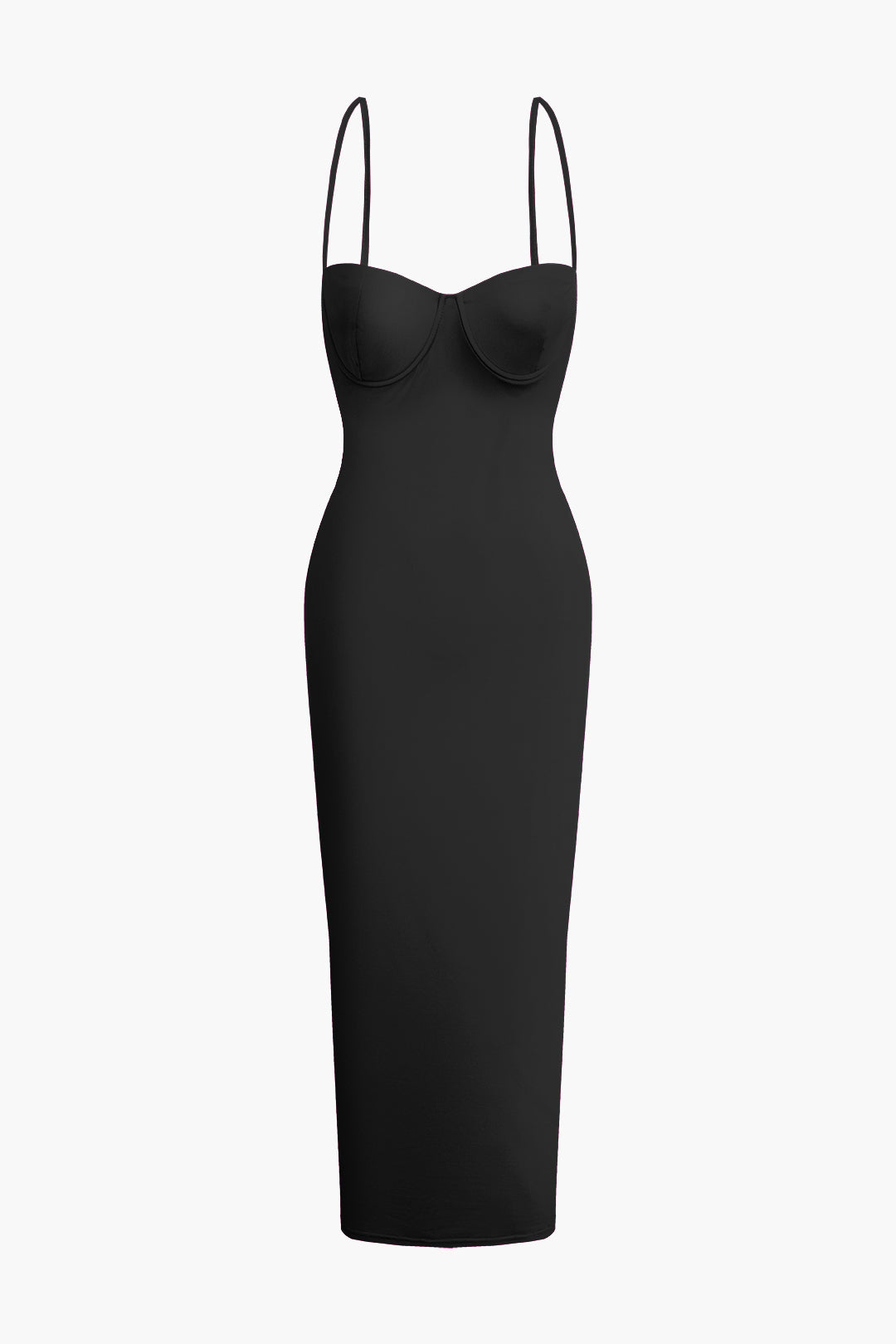 Einfarbiges Classic Slip Maxi Kleid