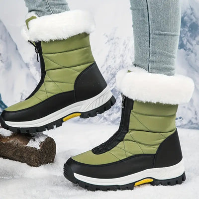 Klezenith | Plateau-Schneestiefel für Frauen, Fashion Front Zipper Plüsch gefütterte Stiefel